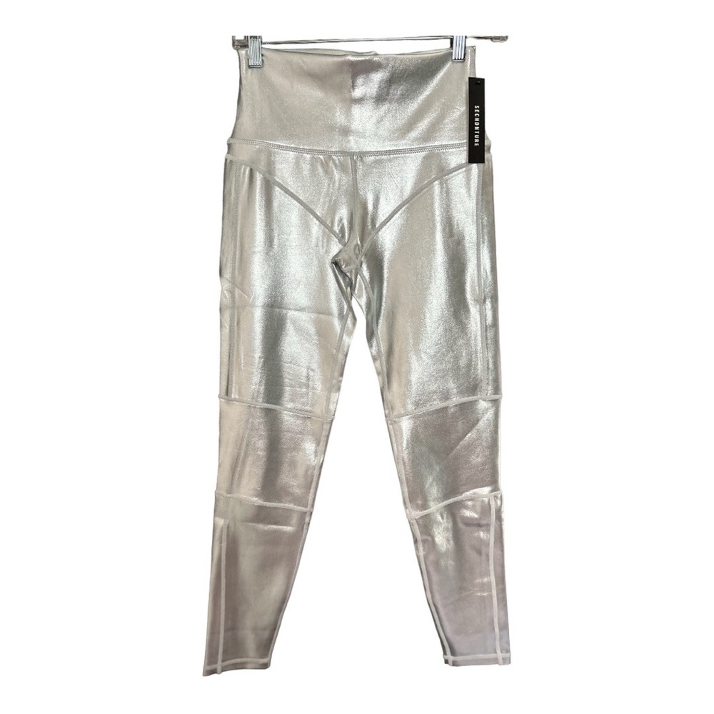 SECNDNTURE NWT Silver leggings spandex stretch.